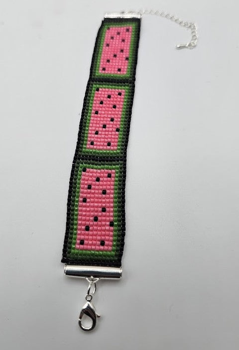Watermelon Seed Beaded Bracelet – Handmade Summer-Inspired Jewelry