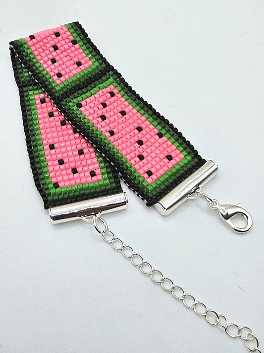 Watermelon Seed Beaded Bracelet – Handmade Summer-Inspired Jewelry